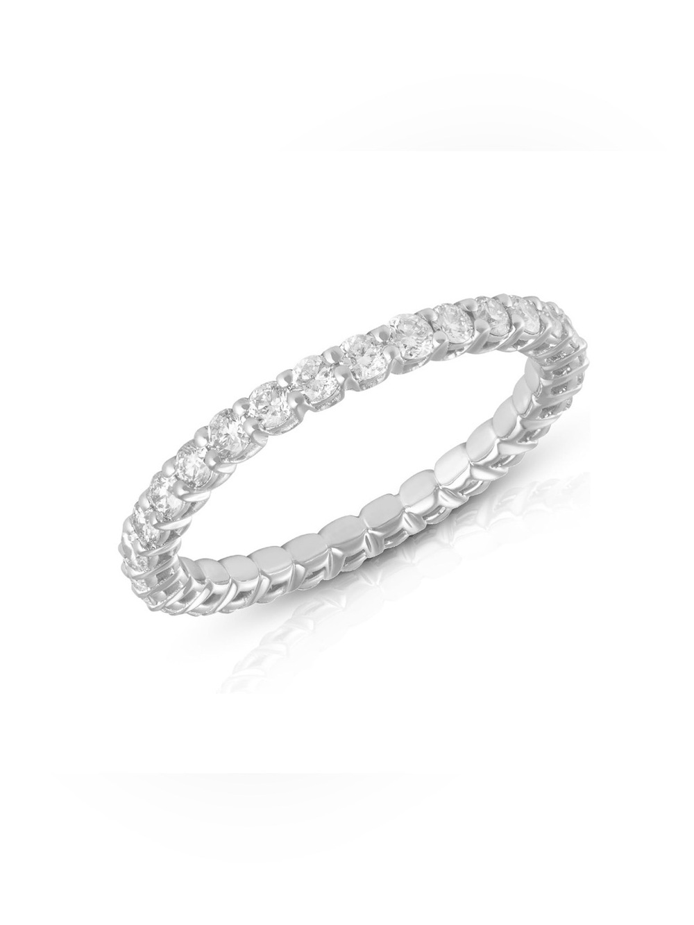 1 CTW Diamond Eternity Band Solid 14K Gold VS1 VS2 G-H Stackable Ring Women